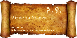 Ujfalusy Vilmos névjegykártya